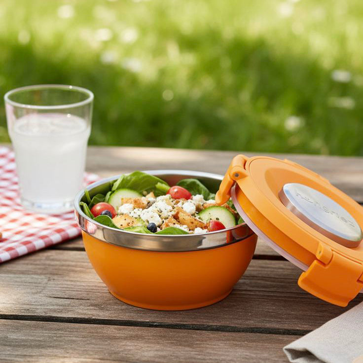 6" Wide Mouth Tiger Orange Hot Bowl - 16oz