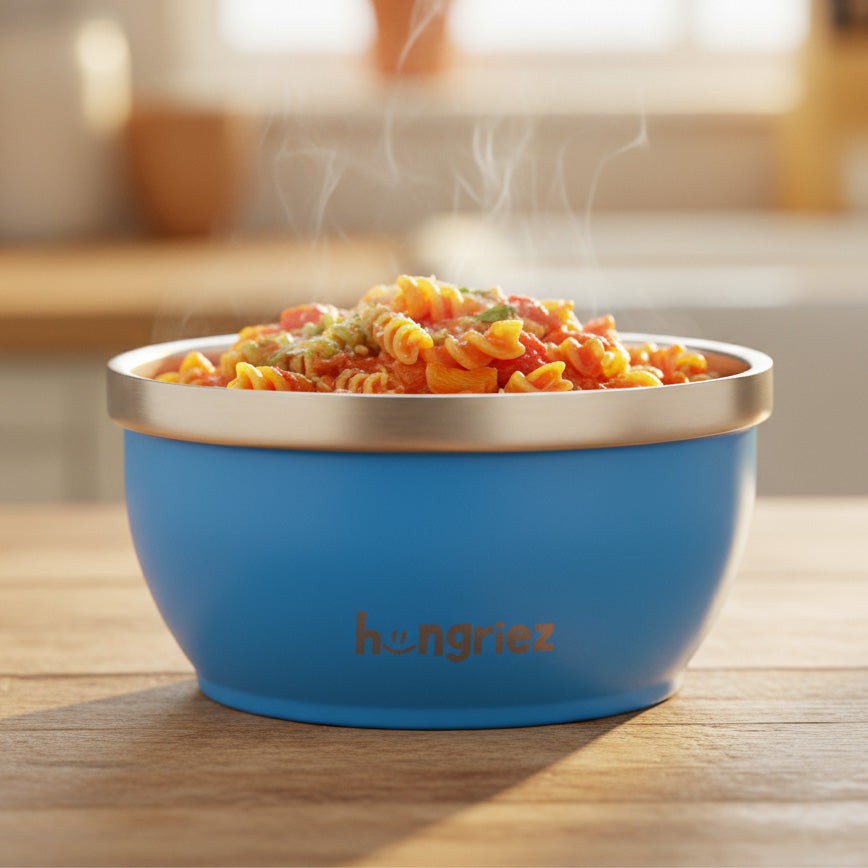 6" Wide Mouth Electric Blue Hot Bowl - 16oz