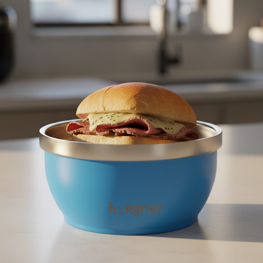 6" Wide Mouth Electric Blue Hot Bowl - 16oz