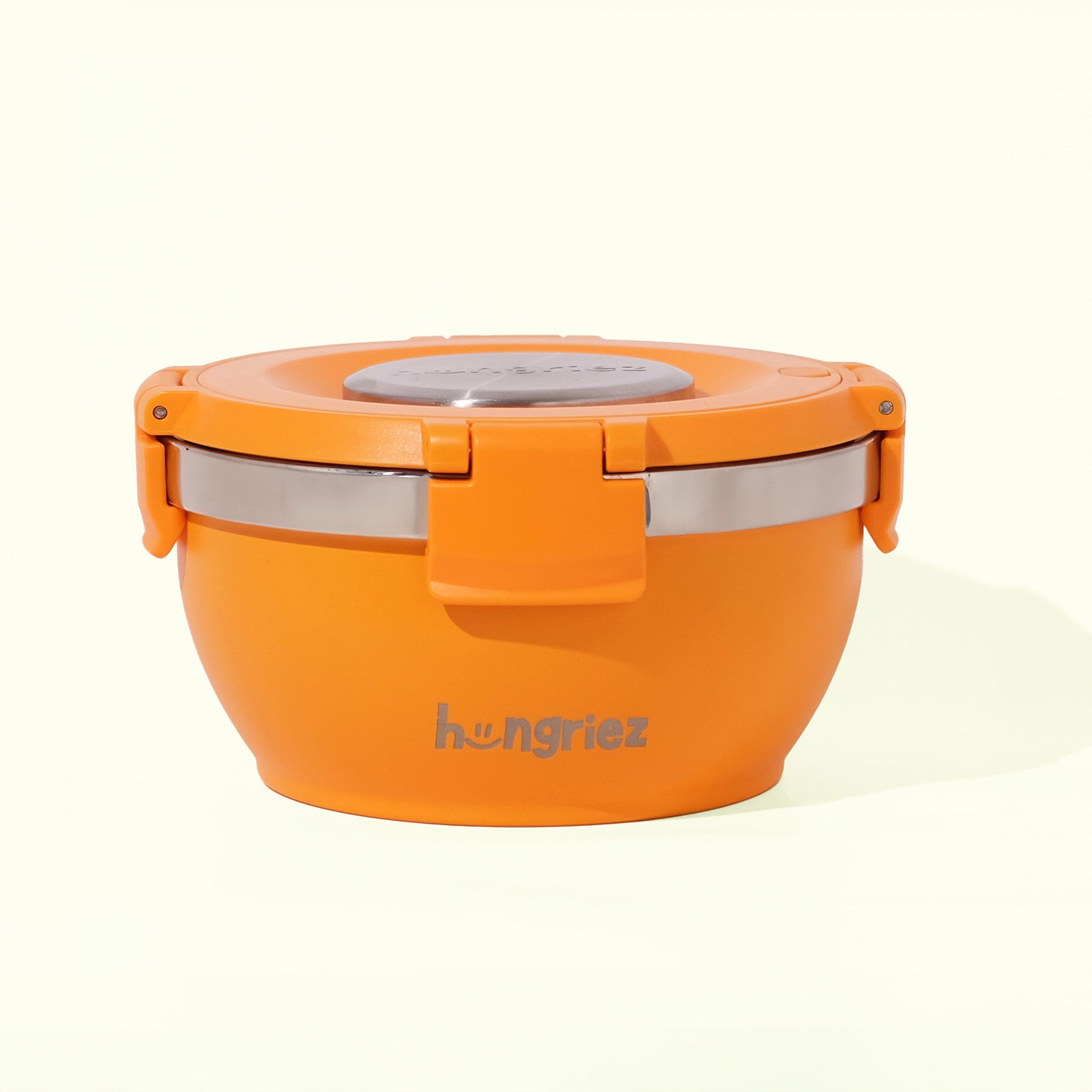 orange hungriez thermus hot bowl with a lid 
