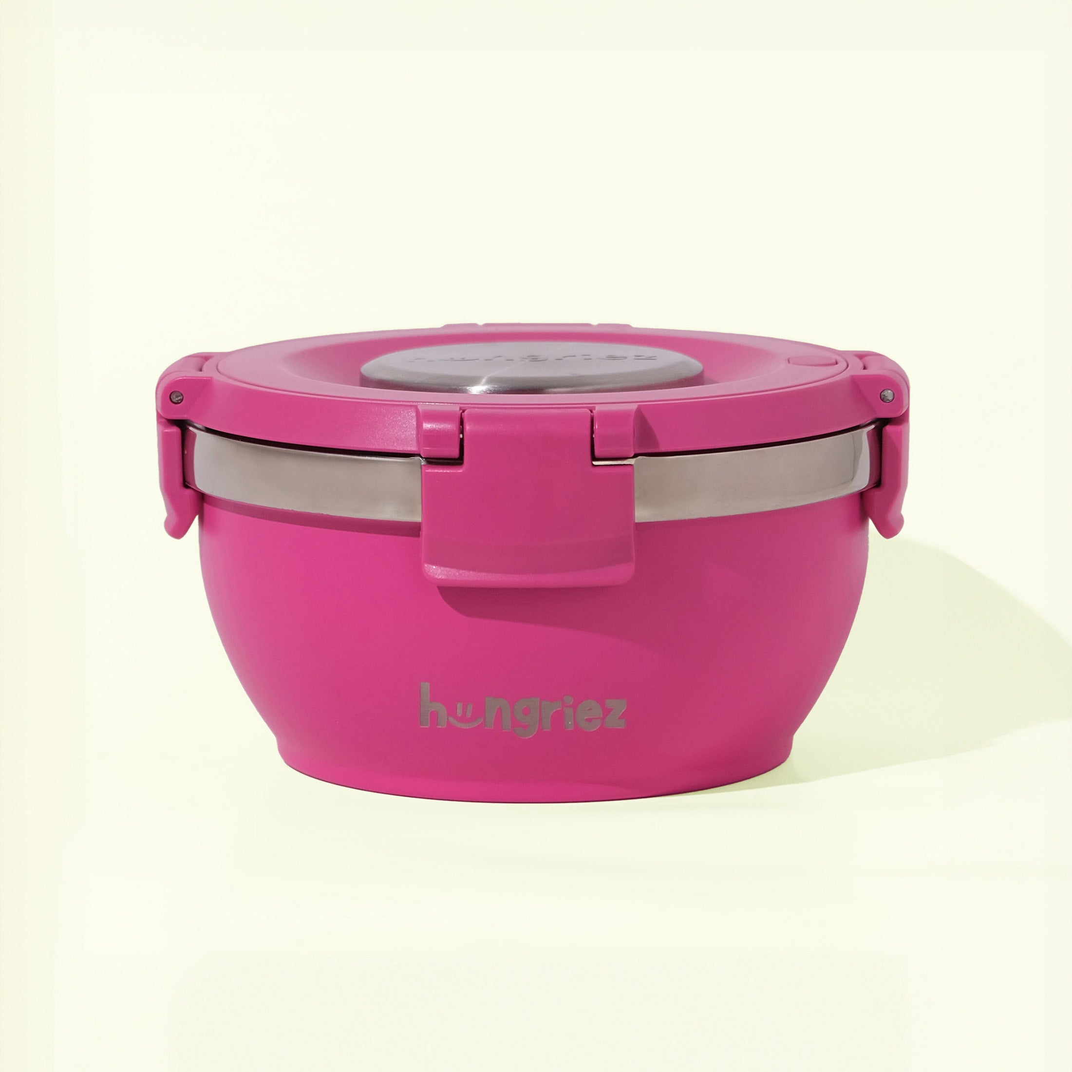 hot pink thermus food container with a lid 