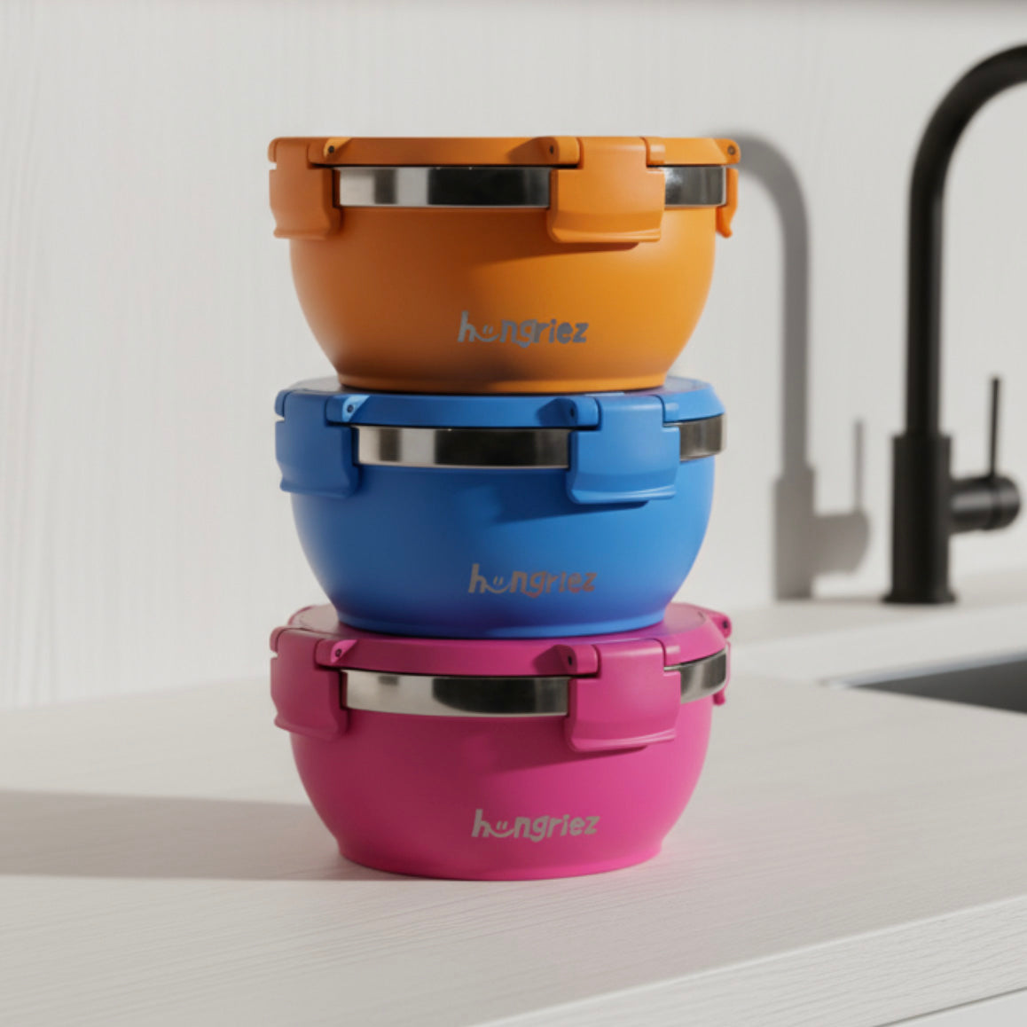 6" Wide Mouth Tiger Orange Hot Bowl - 16oz